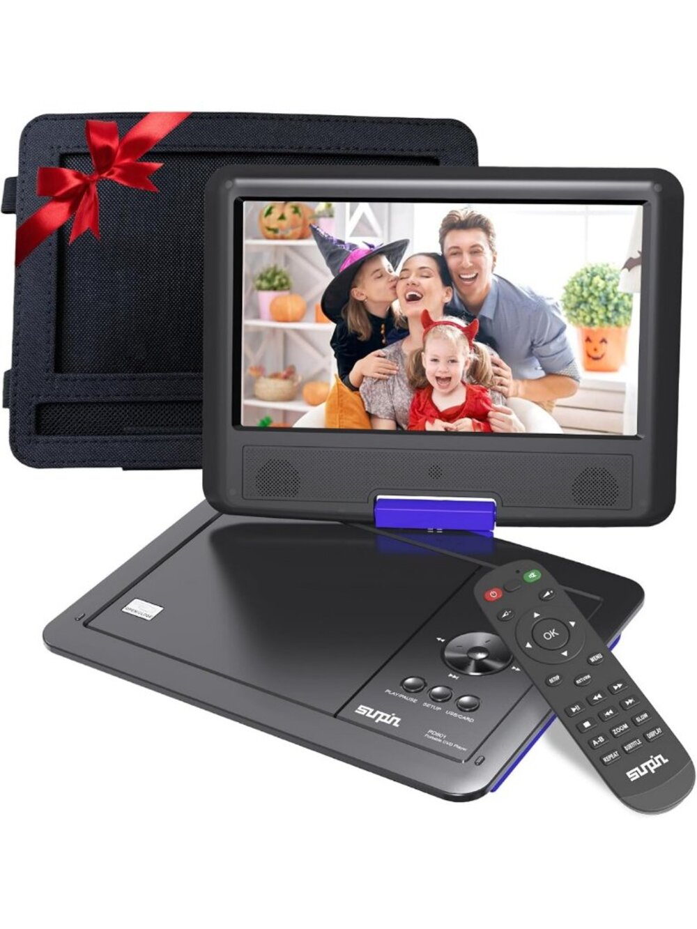11" Portable DVD Player for Car - HD Swivel Screen, Rechargeable Battery, Dual